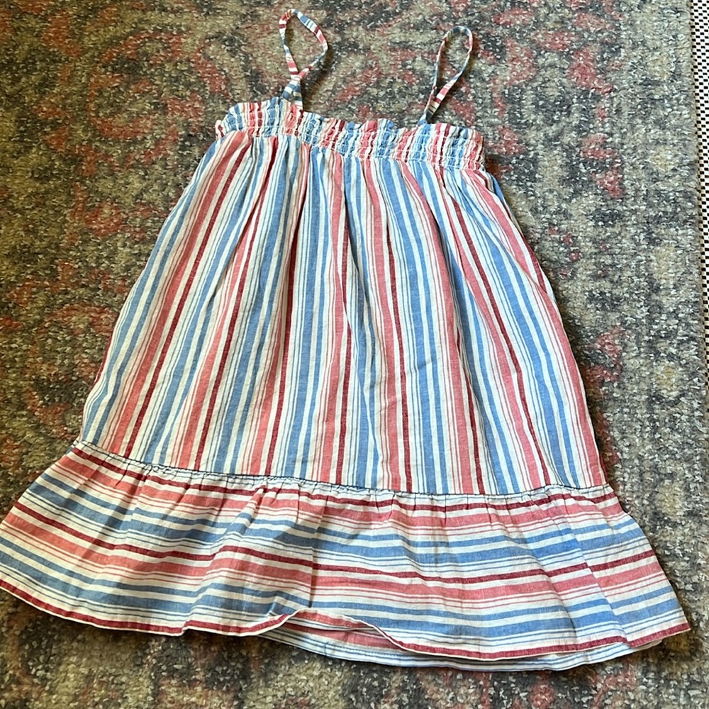 Ohs gosh B’gosh girls red white and blue striped dress size 5